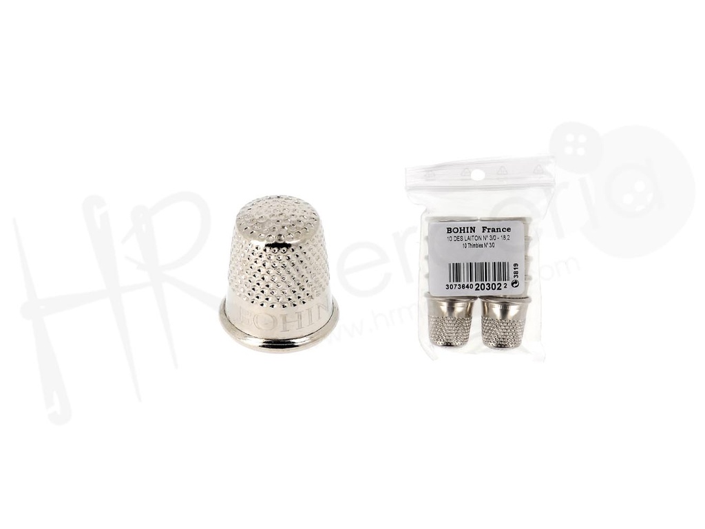 Dedal laton niq, costura clasica Nº3/0 Bohin pack 10 pz.