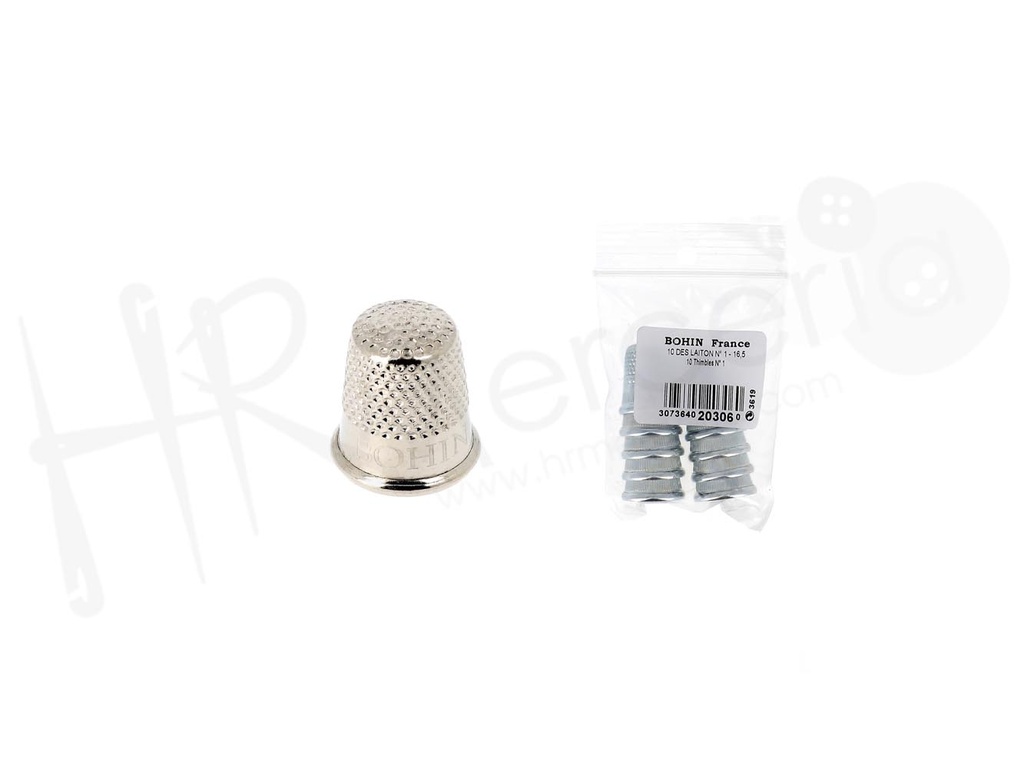 Dedal laton niq, costura clasica Nº1 Bohin pack 10 pz.