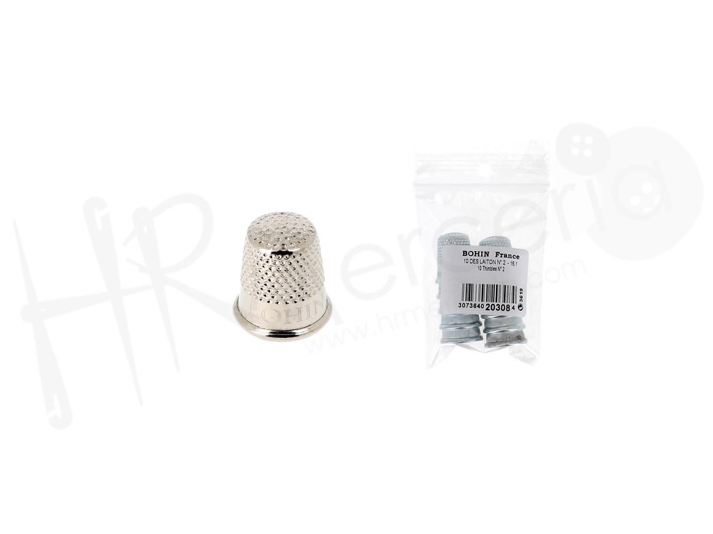 Dedal laton niq, costura clasica Nº2 Bohin pack 10 pz.
