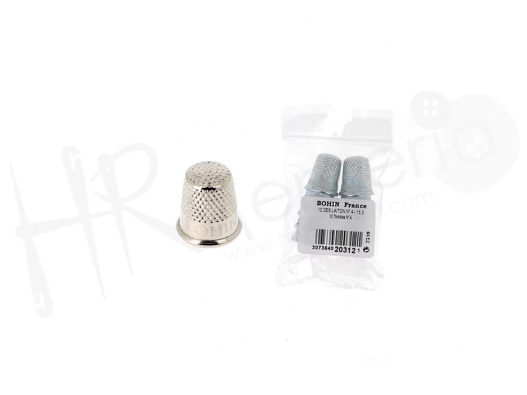 Dedal laton niq, costura clasica Nº4 Bohin pack 10 pz.