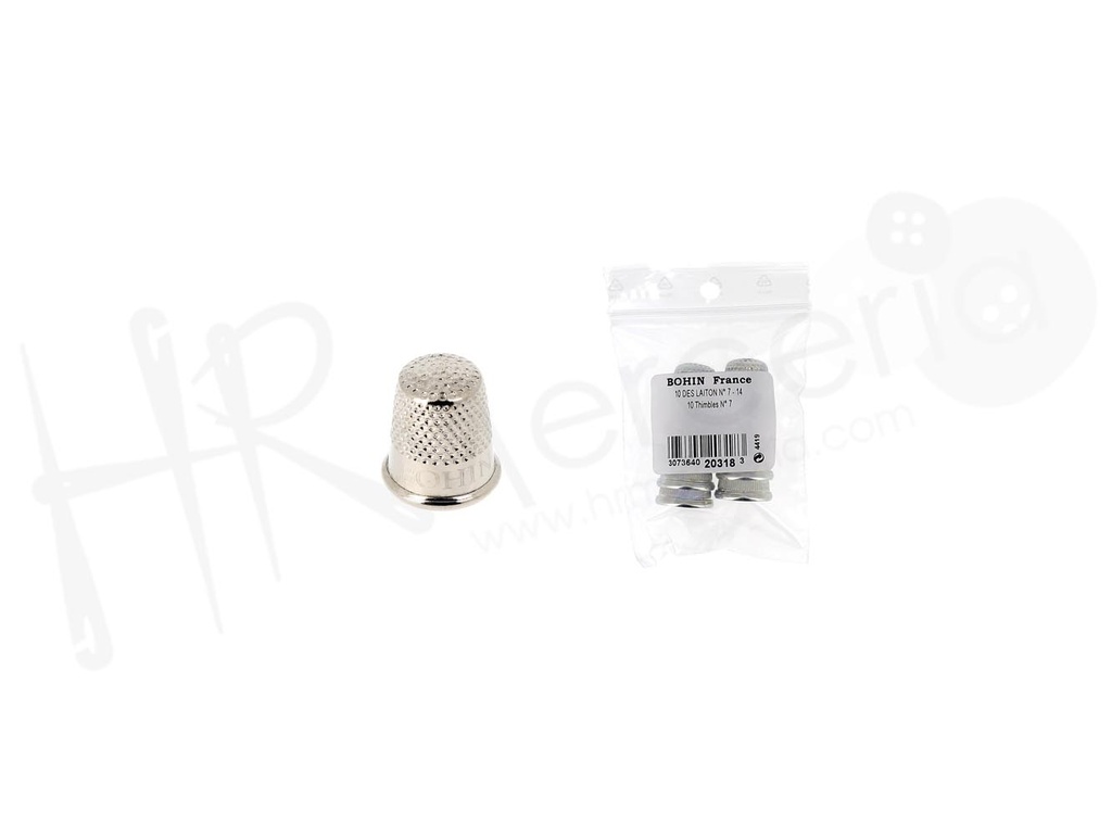 Dedal laton niq, costura clasica Nº7 Bohin pack 10 pz.