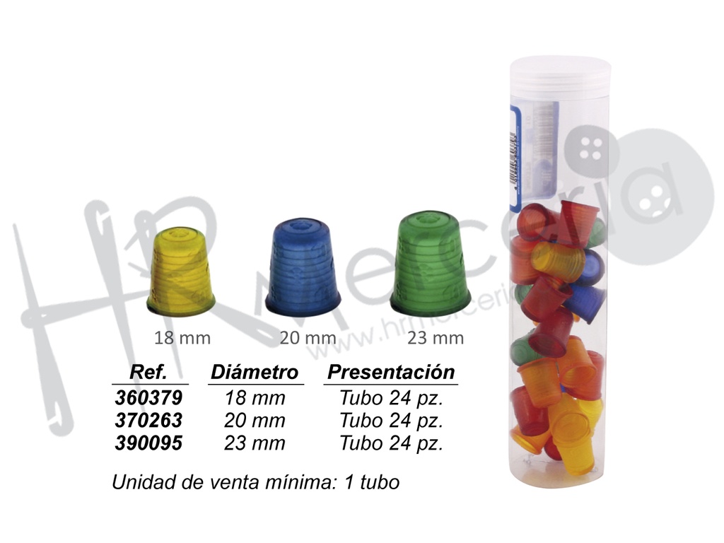 Dedal silicona 20 mm color surtido 370263
