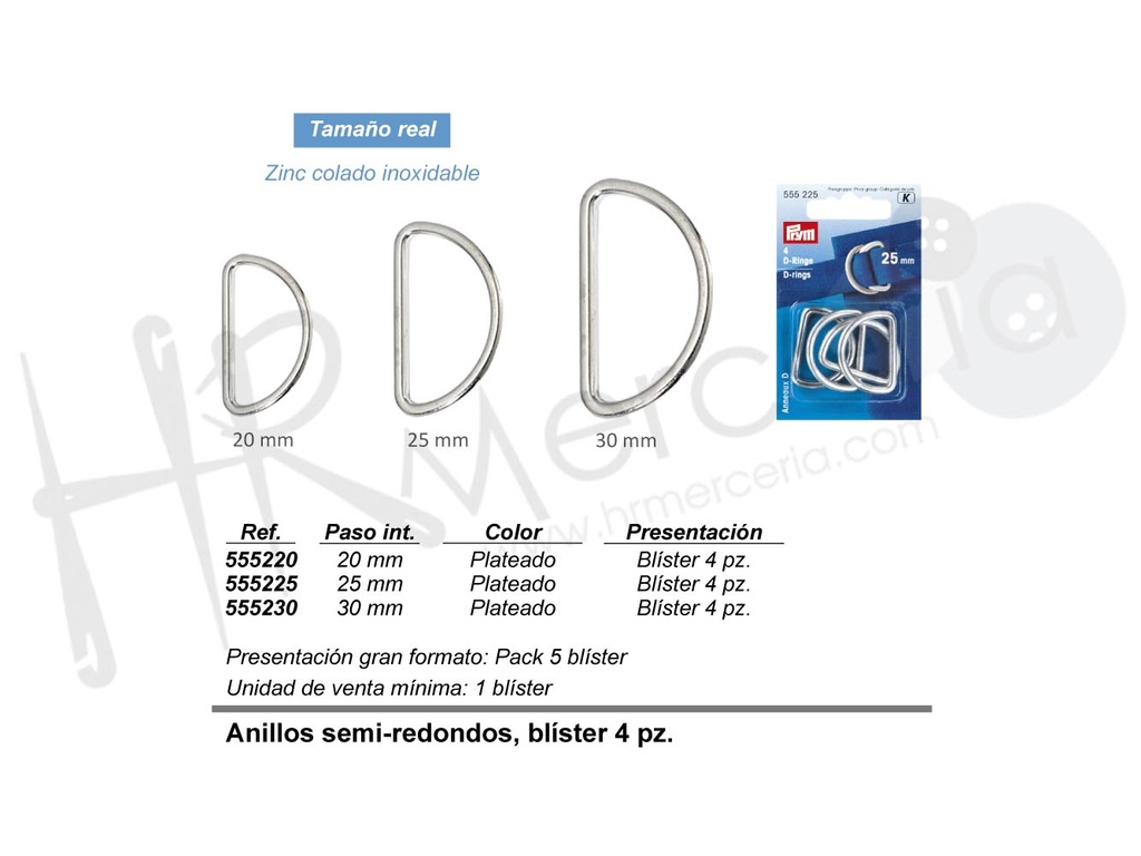 Anillos semi redondos 25 mm plata pack 4 pzs