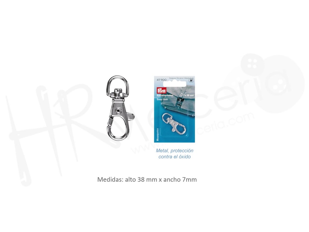 Mosqueton 7/38 mm plata