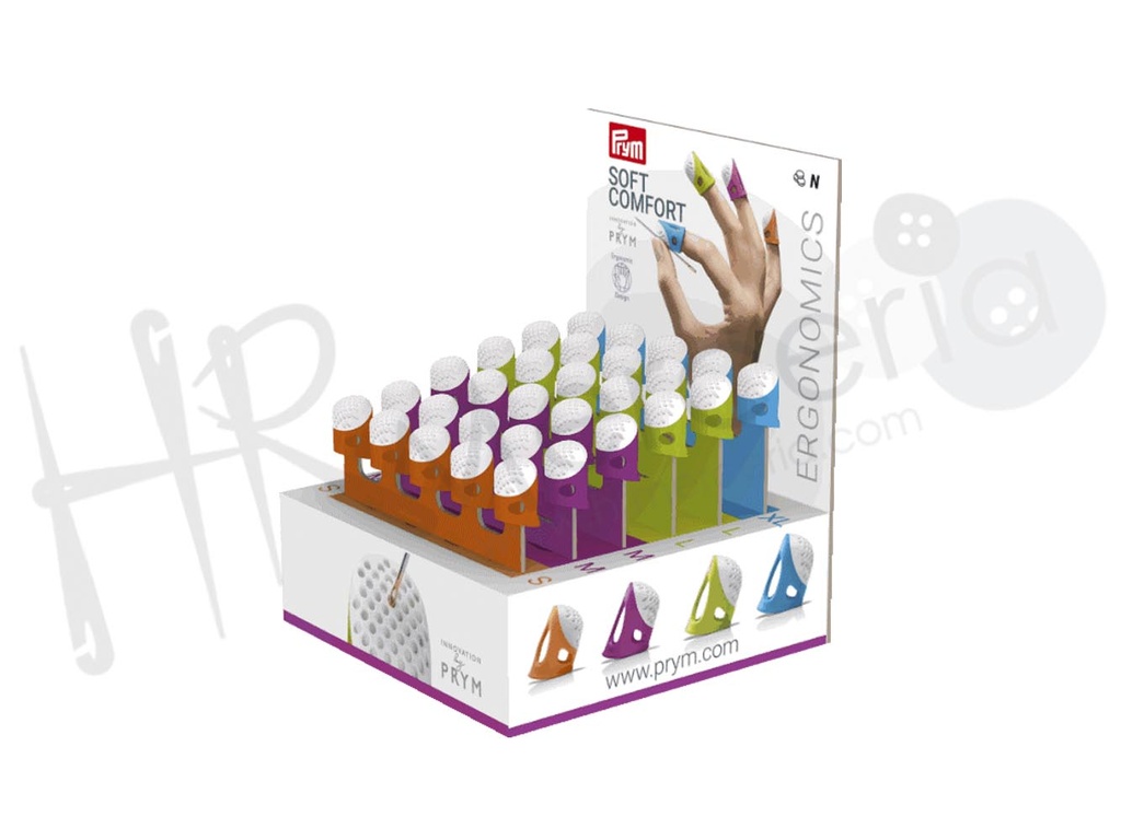 Expositor Prym con 30 dedales ergonomics surtido