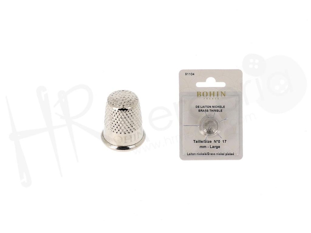 Dedal laton niq. costura clasica Nº0 Bohin blister 1 pz.