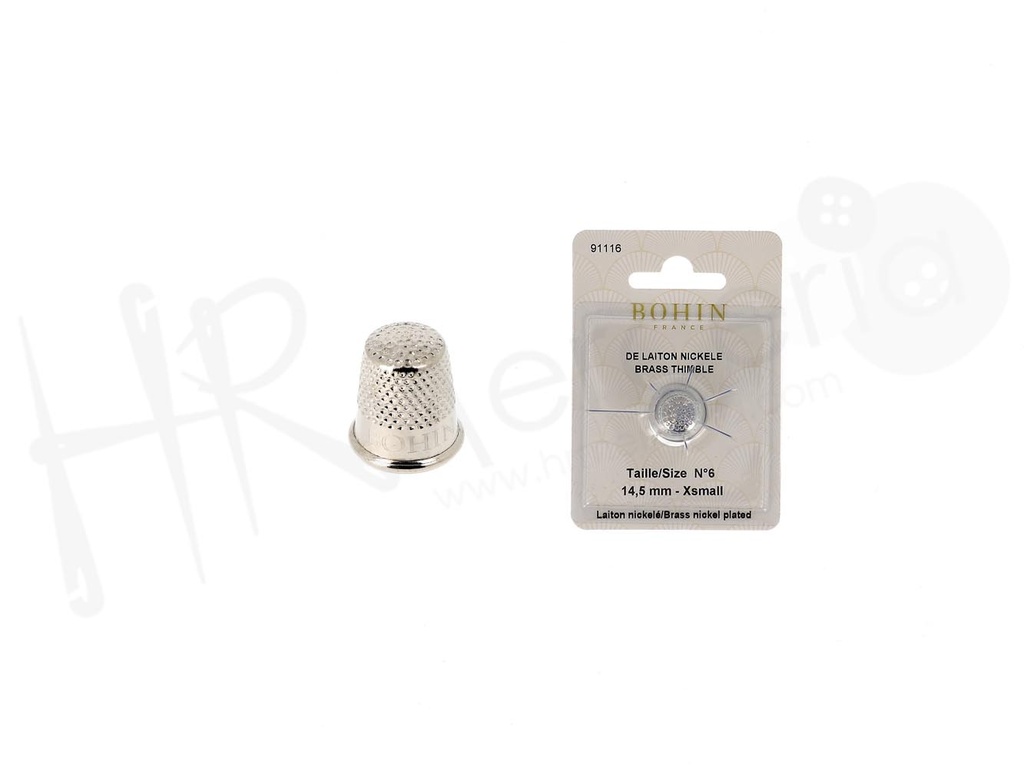 Dedal laton niq. costura clasica Nº6 Bohin blister 1 pz.
