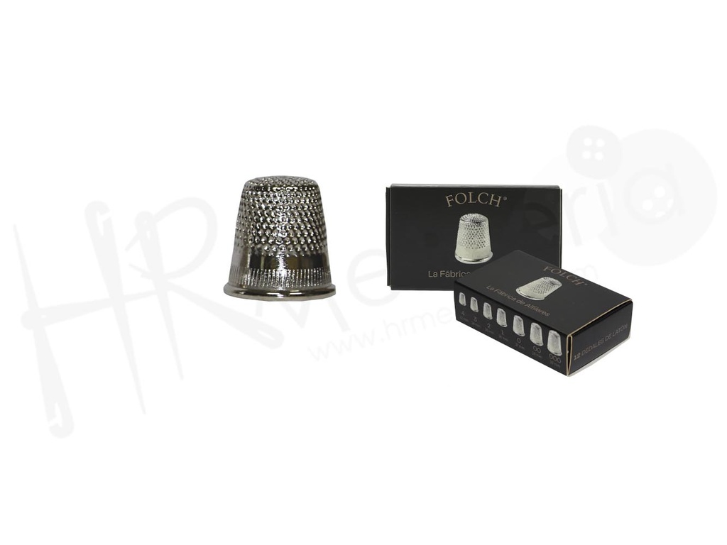 Dedal laton Nº 2/0 niquelado 17 mm Folch Pack 12 ud.