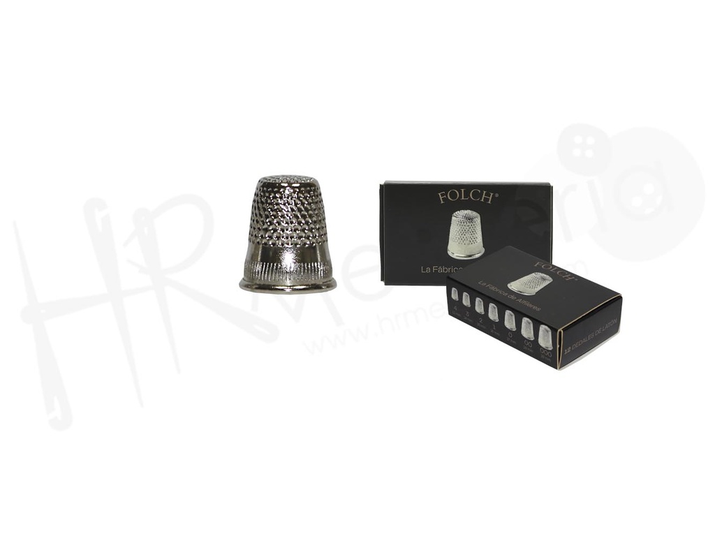 Dedal laton Nº 1 niquelado 15 mm Folch Pack 12 ud.