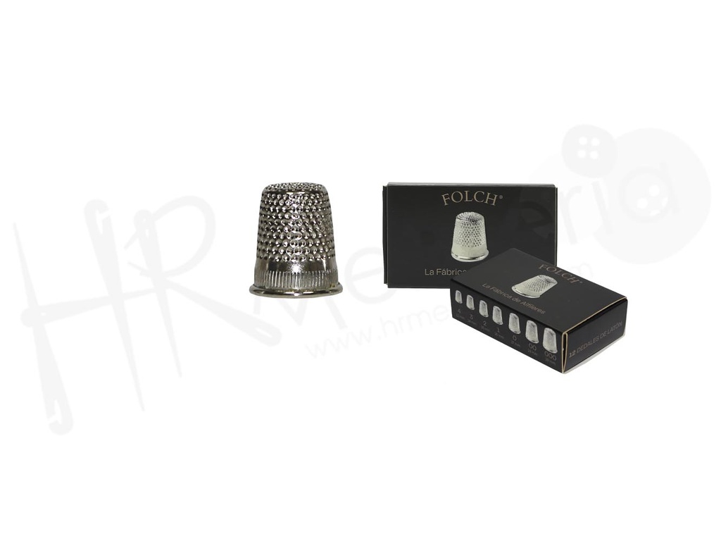 Dedal laton Nº 2 niquelado 14 mm Folch Pack 12 ud.