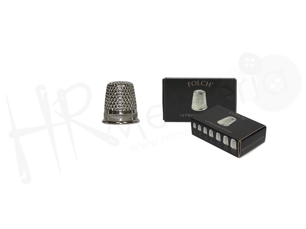Dedal laton Nº 3 niquelado 13 mm Folch Pack 12 ud.