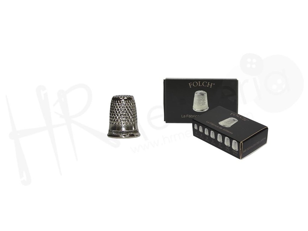 Dedal laton Nº 4 niquelado 12 mm Folch Pack 12 ud.
