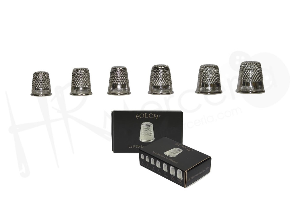 Dedal laton niquelado surtido Folch Pack 12 ud.