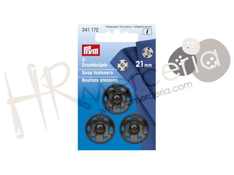 Broche presión latón inox 21 mm negro Prym 3 pz.