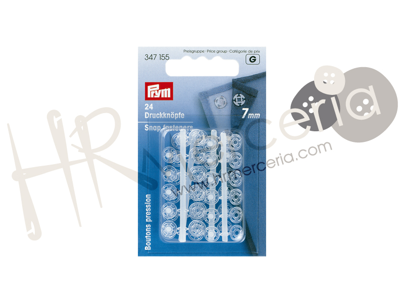 Broche presión plástico invisible 7 mm Prym