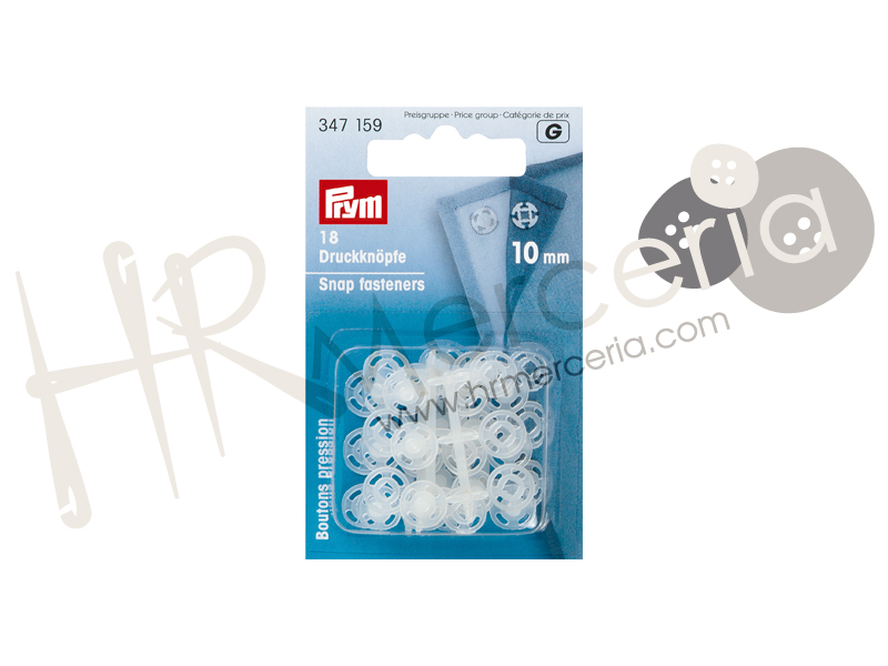 Broche presión plástico invisible 10 mm Prym