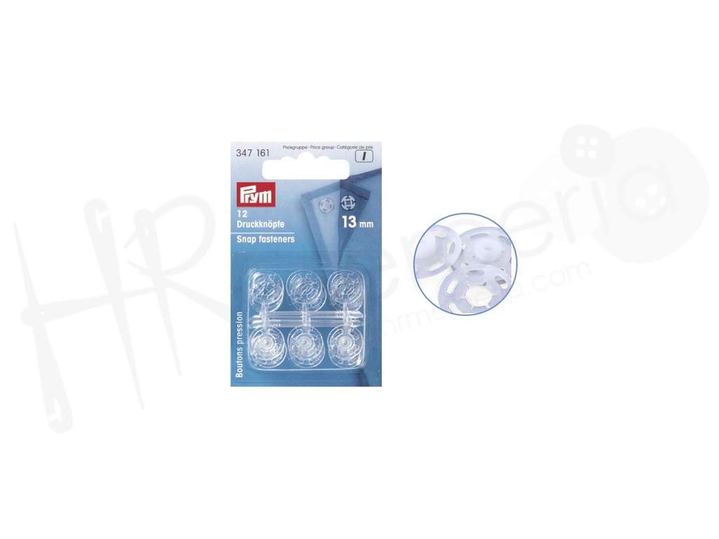 Broches de presion plastico invisible 13 mm 12 pz