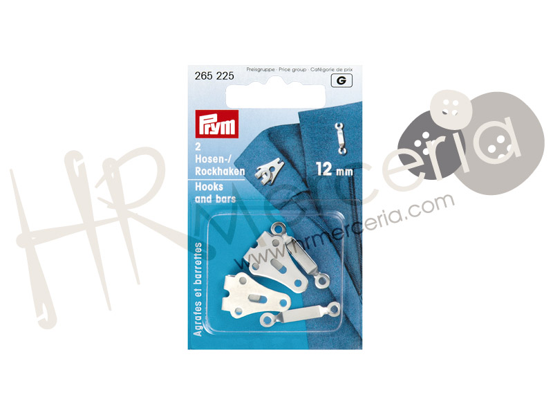 Corchete acero pantalon falda 12 mm plata
