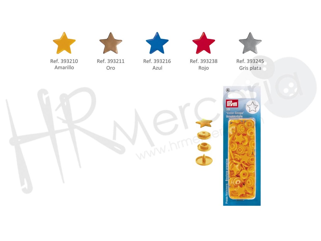 Boton presion nylon  estrella rojo Prym 30 pz