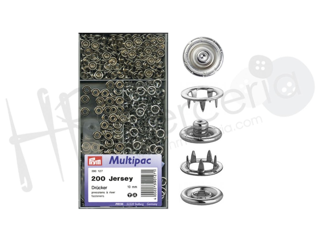 Boton 390127 niquel presion 10mm 200pz.