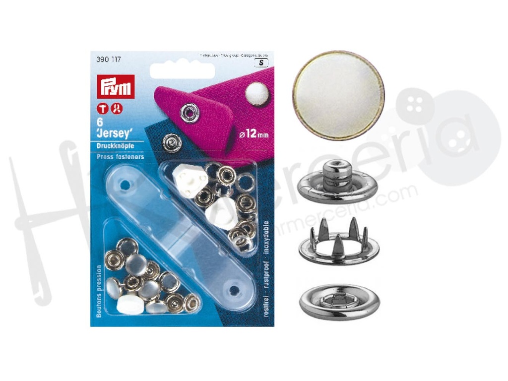 Boton presion Prym 12mm perla 390117