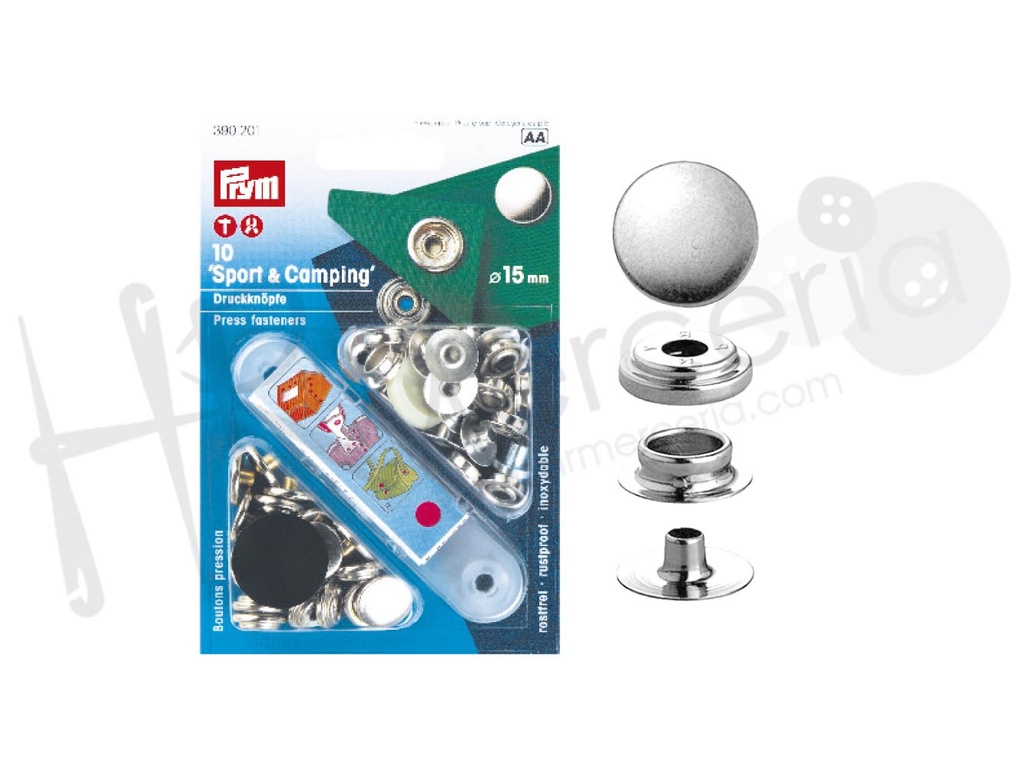 Blister Prym boton presion 15mm plata