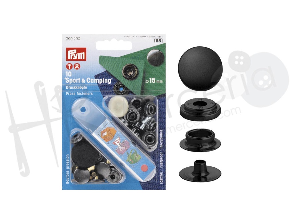 Blister Prym boton presion 15mm pavonado