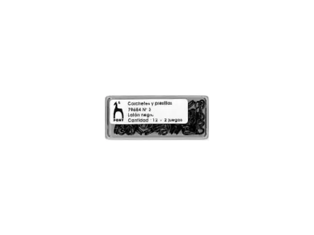 Corchete laton presilla negro nº 3 79654 Pony 20 cajas