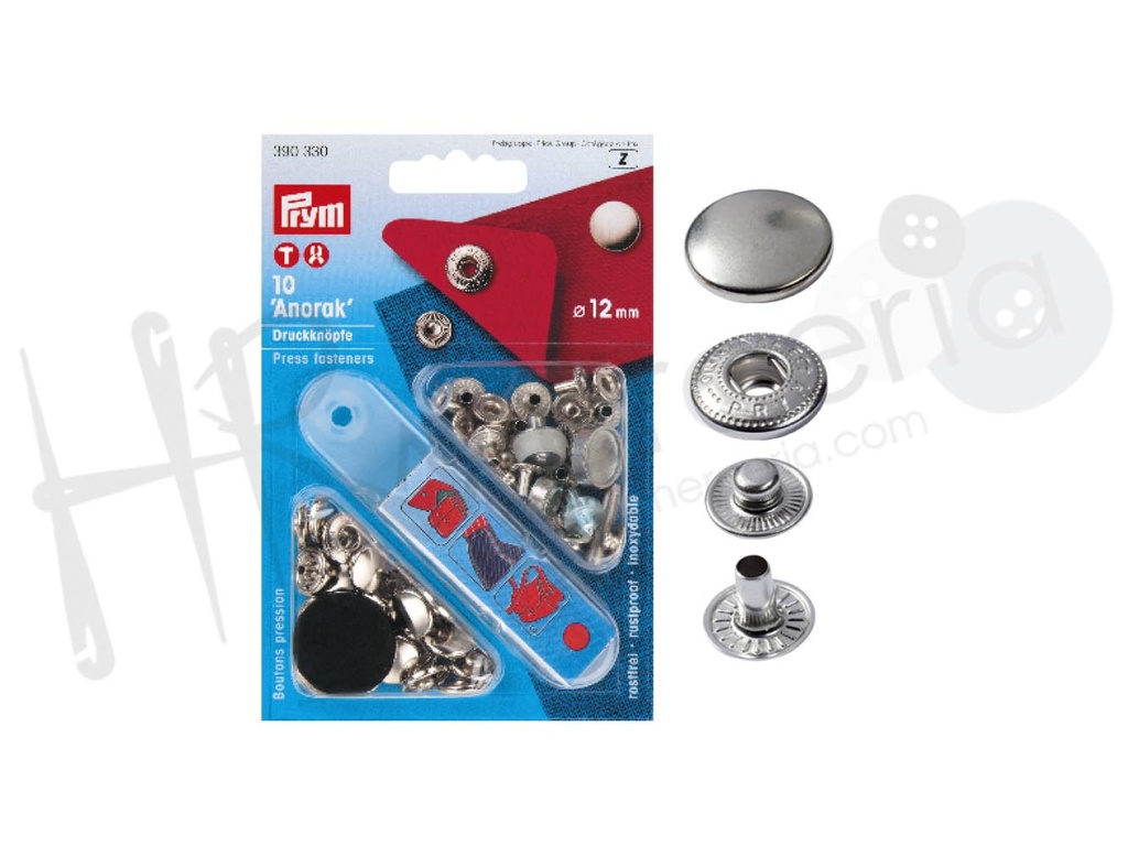 Blister Prym boton presion 12mm plata