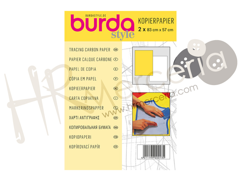 Papel copiador burda  amarillo y blanco