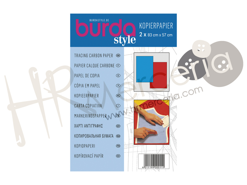 Papel copiador burda rojo-azul