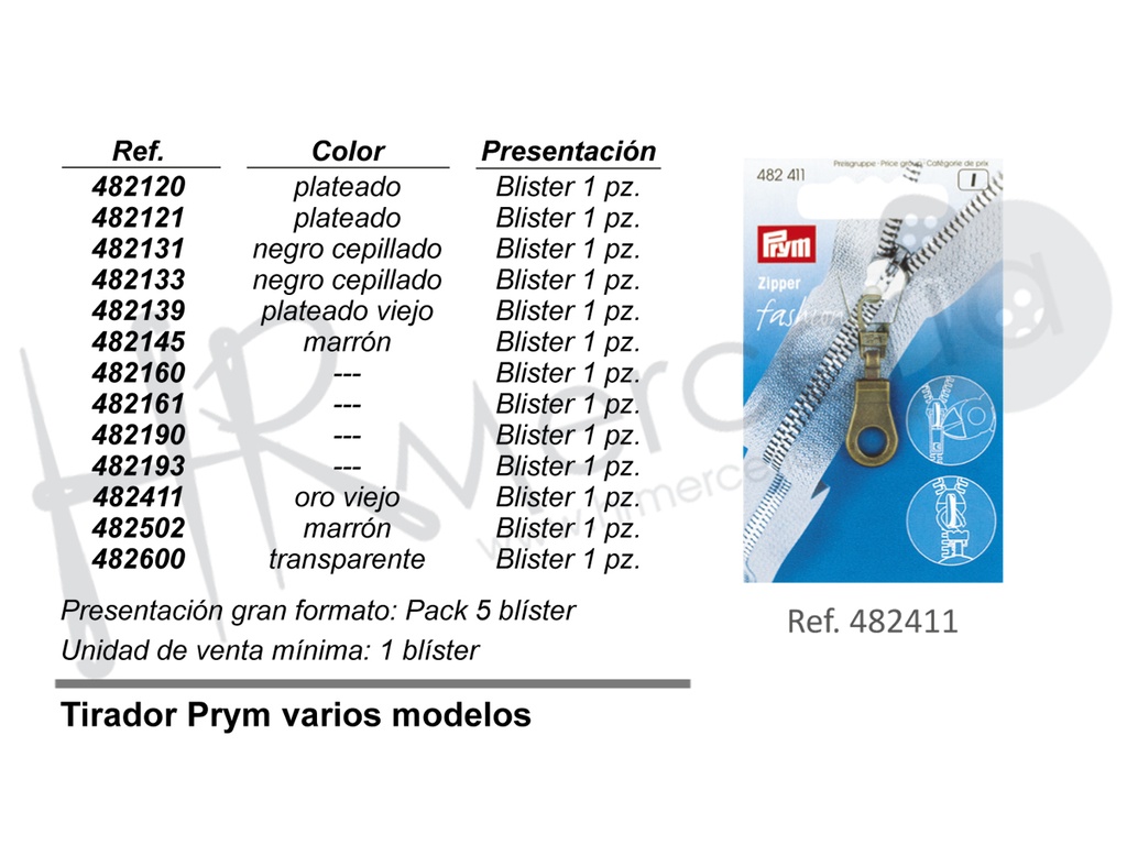 Tirador fashion 482411 zip ojete