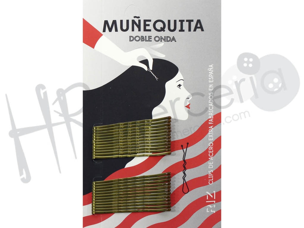 Horquilla muñequita doble onda rubio 24 pz