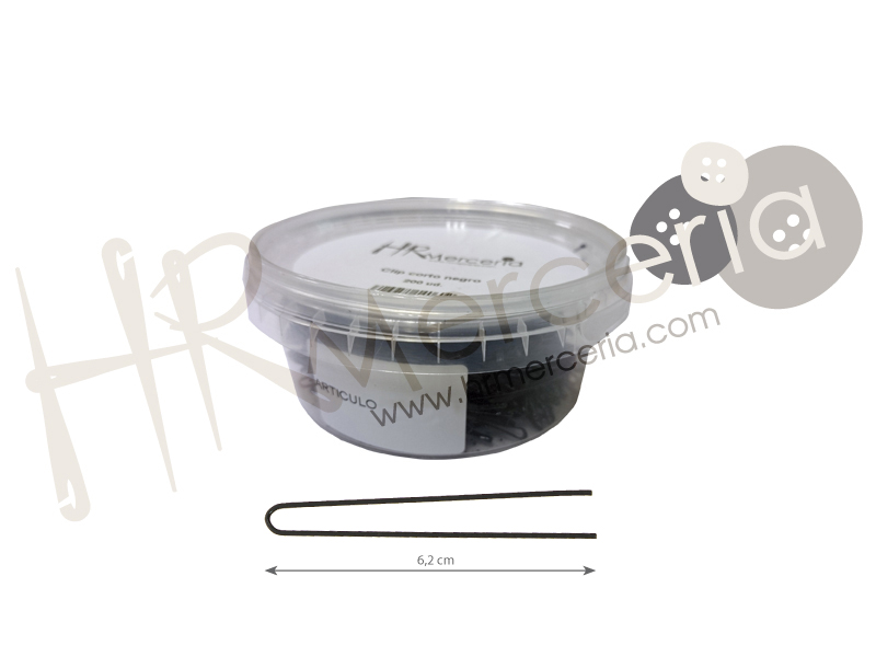 Horquilla moño negra 62mm pack 200 pz.