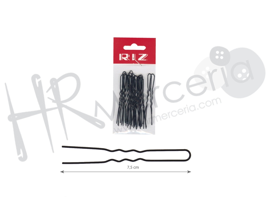 Horquilla invisible negra 75 mm.
