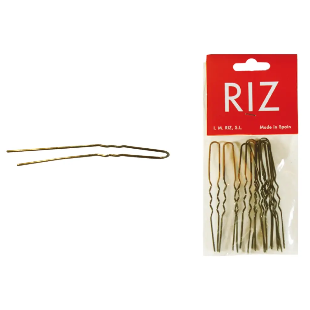 Horquilla moño rizada rubia curvada 75 mm
