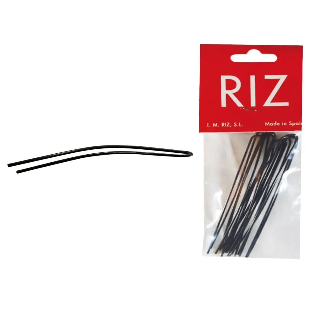 Horquilla moño negra curva 9.5cm pack 6 pz