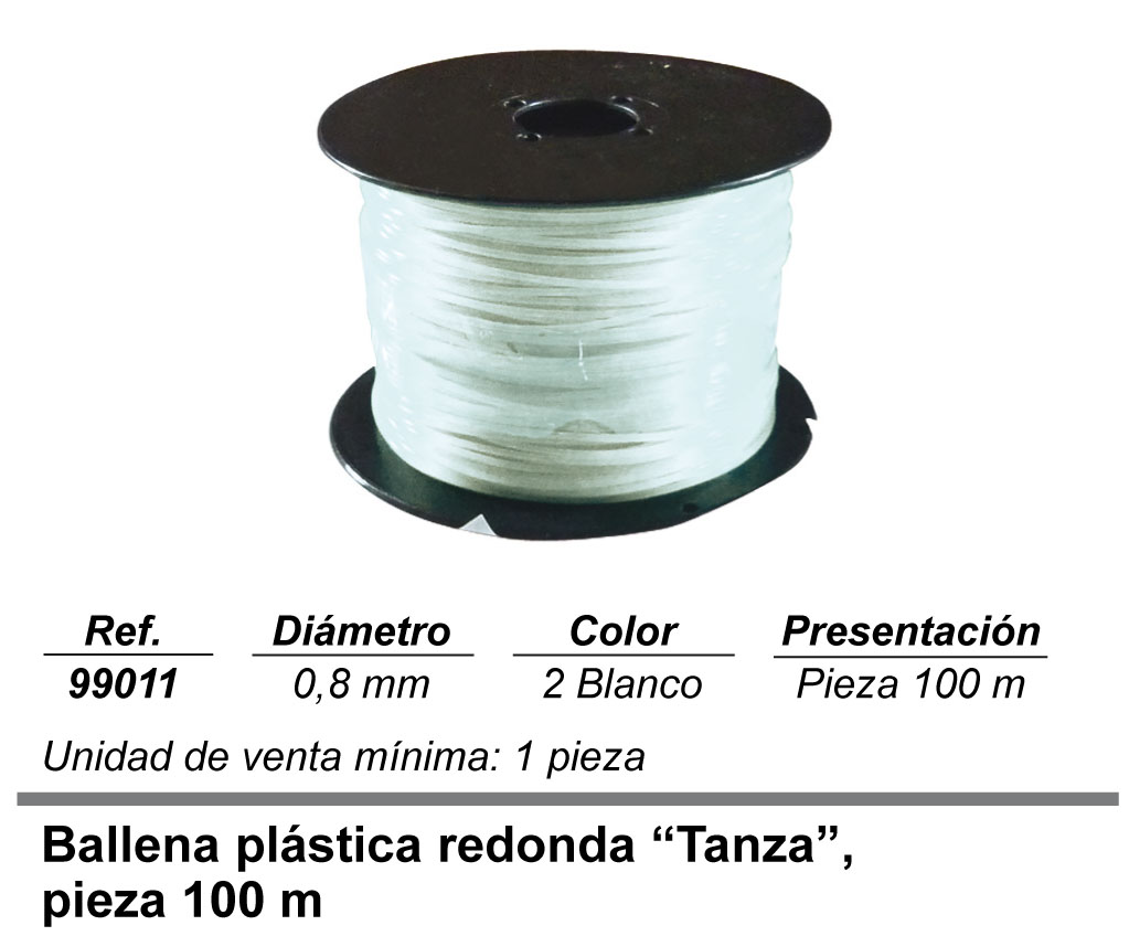 Ballena plastica redonda 0.8 mm pack 100 m