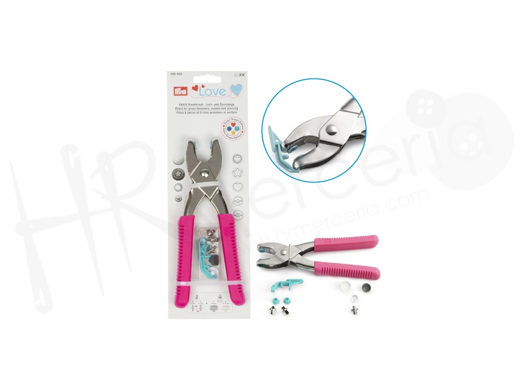 Tenaza VARIO Prym Love para snaps fucsia