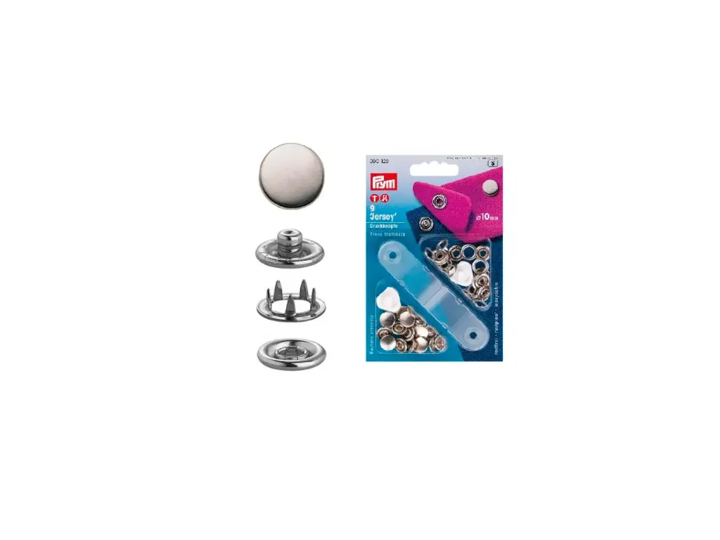 Blister Prym boton presion 10mm plateado