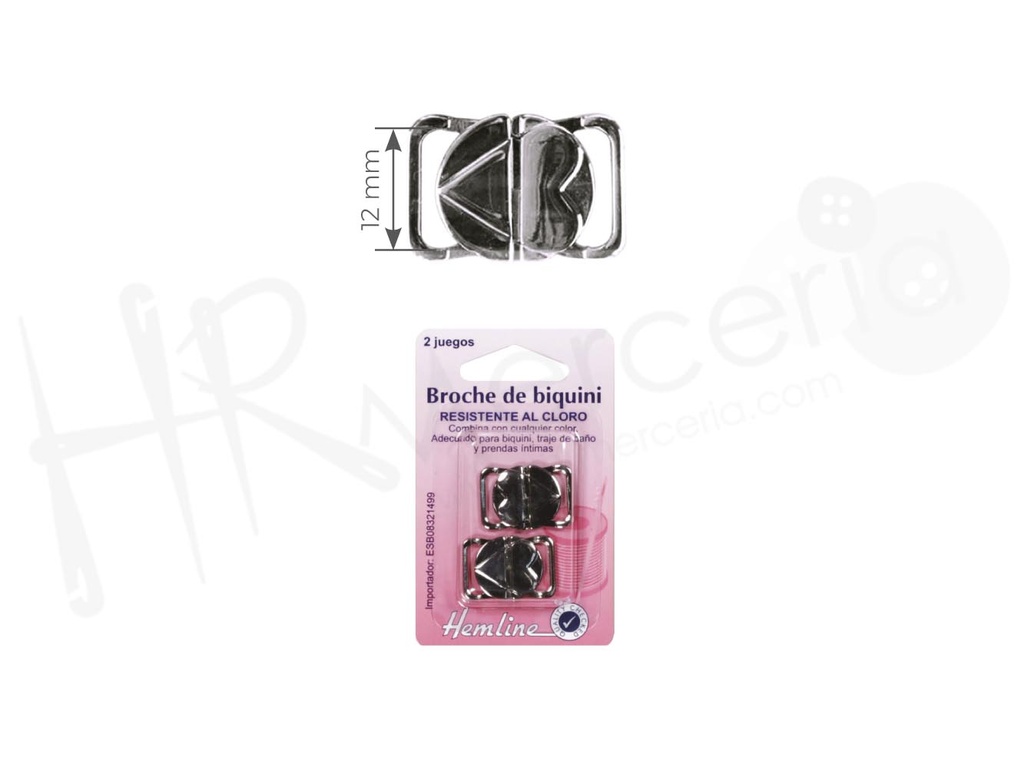 Broche bikini niquelado 2 juegos