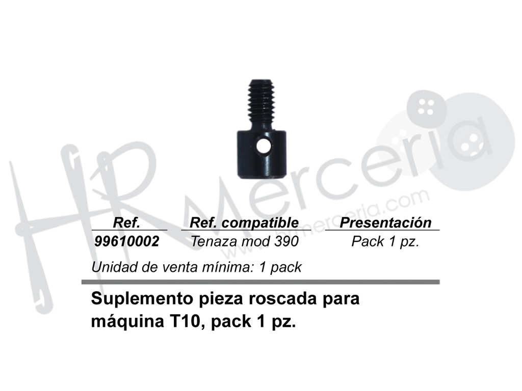 Suplemento pieza roscada