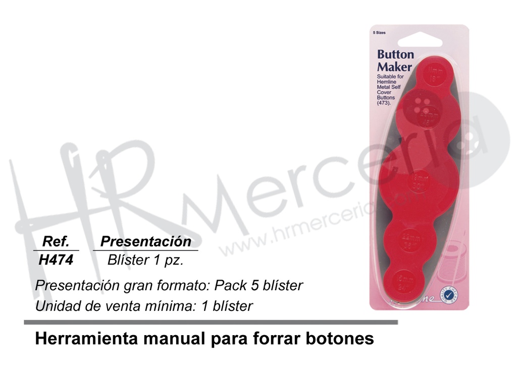 Molde manual para forrar botones H474