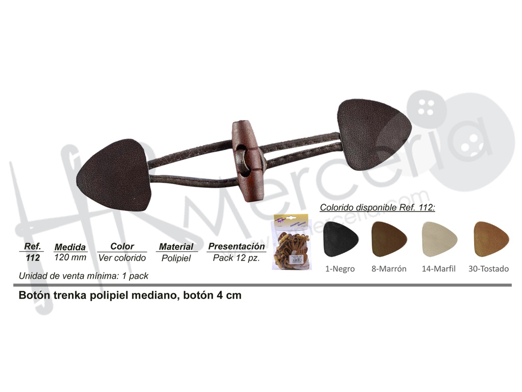 Boton trenka polipiel mediano 112 pack 12 unid
