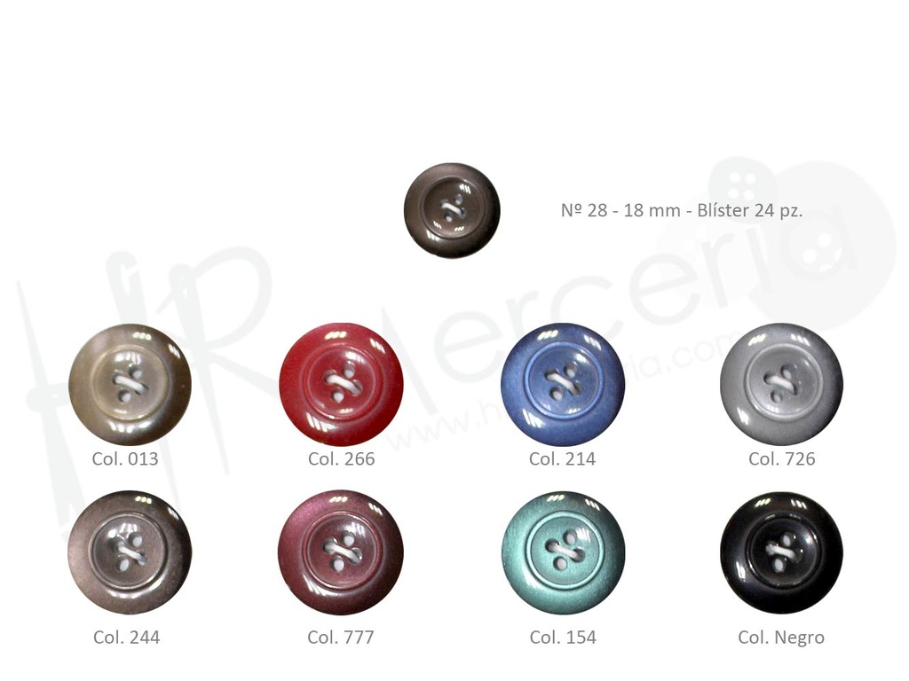Boton resina poliester 11247 talla 28