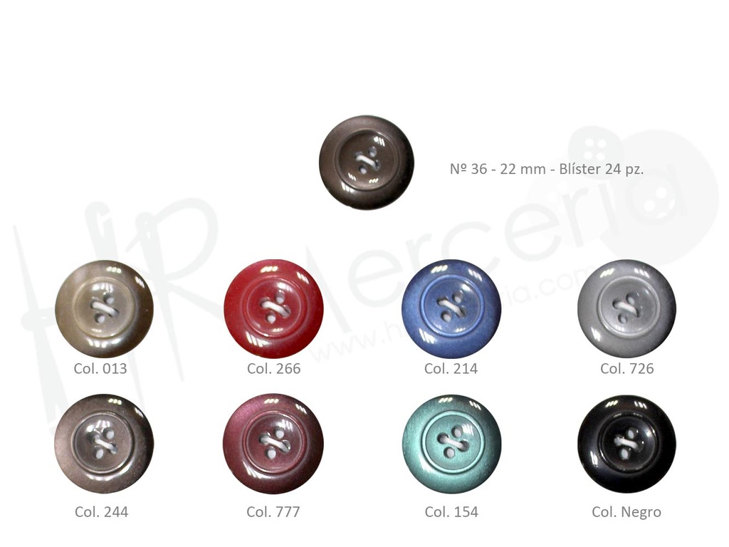 Boton resina poliester 11247 talla 36