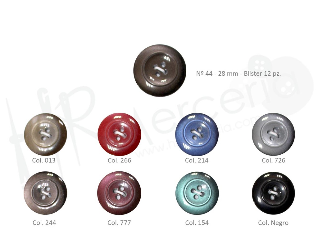 Boton resina poliester 11247 talla 44
