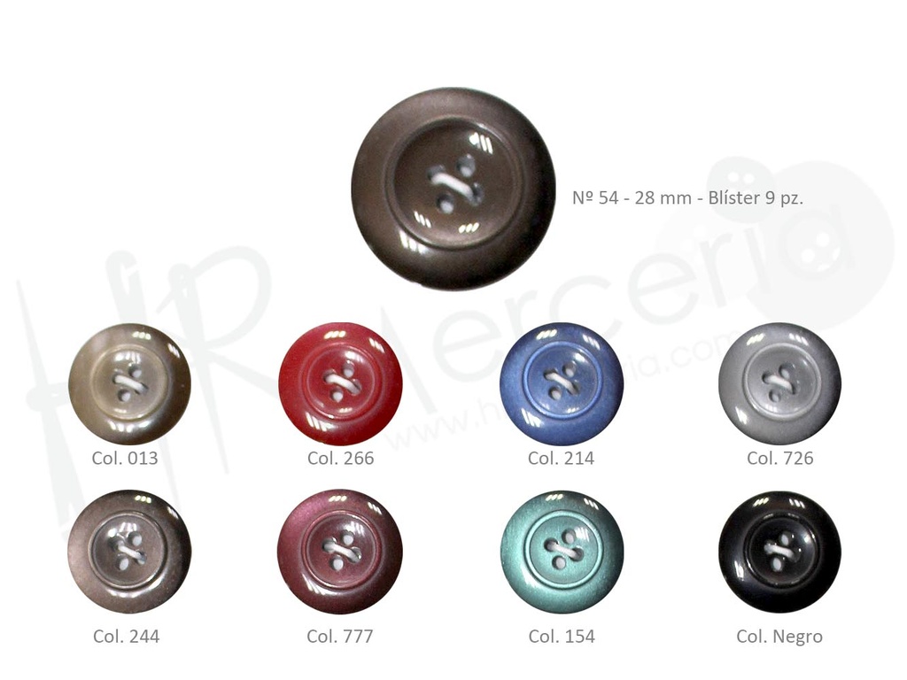 Boton resina poliester 11247 talla 54