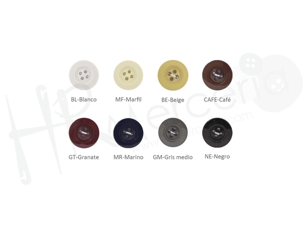 Boton nylon platillo 4 agujeros 1148 talla 32