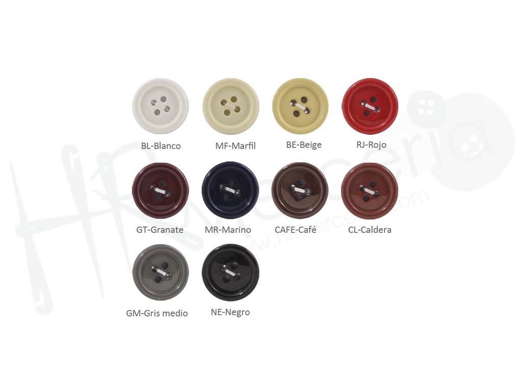 Boton nylon agujero grueso 1666 talla 40